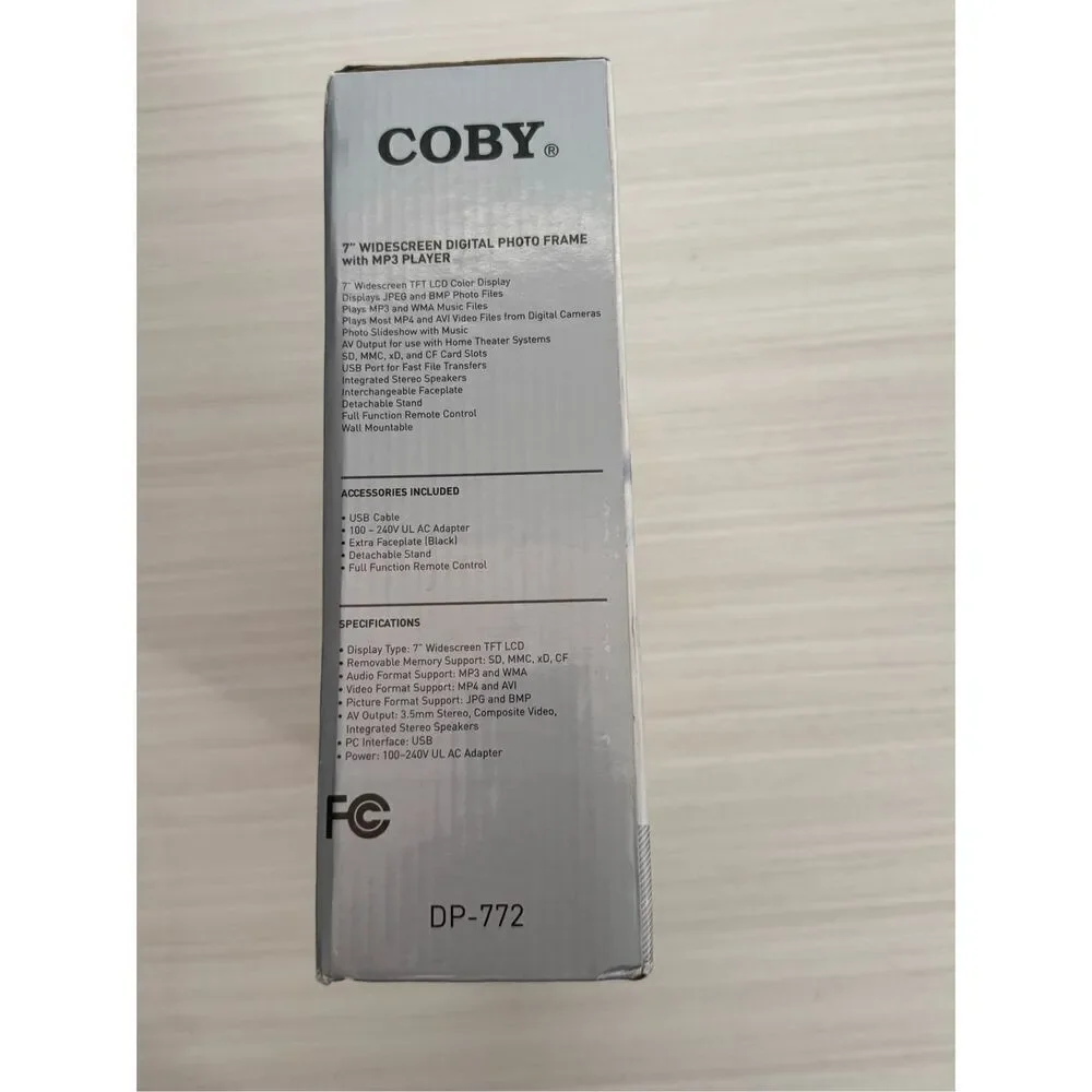 COBY 7 WIDESCREEN DIGITAL PHOTO FRAME with MP3 PLAYER